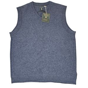 Hudson North Blue Sleeveless Sweater Vest Size L Lambswool